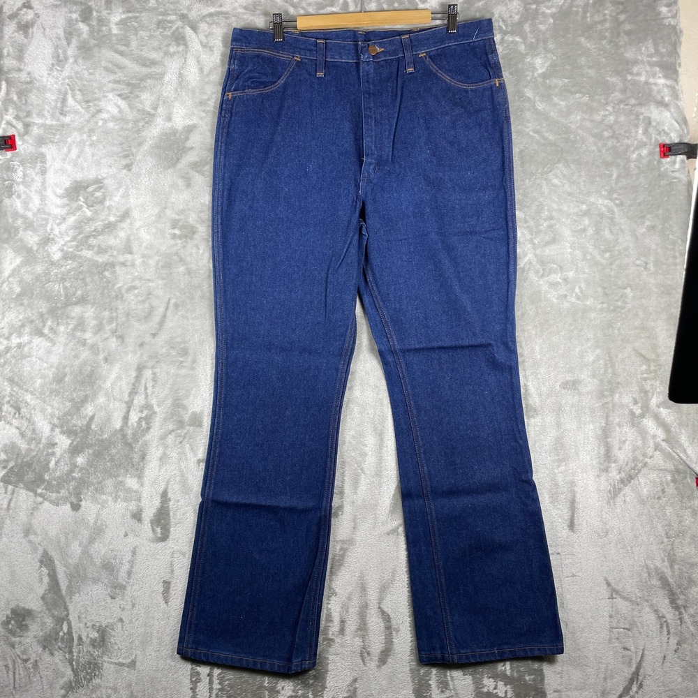 Vintage 70s Wrangler Jeans Mens 38 Stiff Deadstock Rigid Denim IDEAL 82611PW